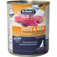 Produktbild von Dr. Clauder's Selected Meat PreBiotics Hundefutter nass Pute & Reis mit hohem Fleischanteil Adult 6 x 800 g - 6 x 800 g