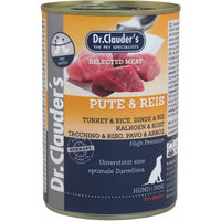 Produktbild von Dr. Clauder's Selected Meat Prebiotics Hundefutter Pute & Reis Adult 6 x 400 g Dose - 6 x 400 g