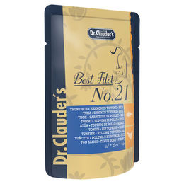 Produktbild von Dr. Clauders Best Filet No. 21 Katzen Topping Thunfisch und Hähnchen mit Reis in Sauce 12 x 100 g - 100 g