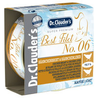 Produktbild von Dr. Clauders Best Filet No. 6 Hähnchenbrust und Hähnchenleber Nassfutter für erwachsene Katzen 24x70g - 24 x 70 g