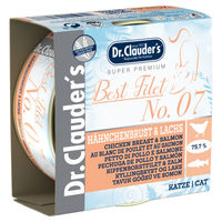 Produktbild von Dr. Clauders Best Filet No. 7 Hähnchenbrust & Lachs Nassfutter für Katzen Adult - 24 x 70 g