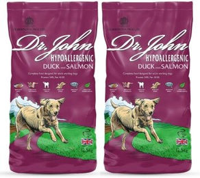 Dr John Hundefutter Ente und Lachs Adult Hypoallergen Monoprotein 2x12,5 kg – Bild 1 von 3