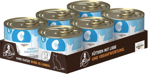 Dr. Link Spezial-Diät Niereninsuffizienz Renal Huhn und Lachs Diätfutter für Katzen 1200g – Bild 1 von 4