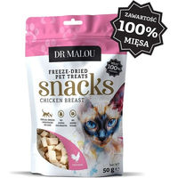 Produktbild von DR MALOU Gefriergetrocknete Hühnerbrust Fleischwürfel Leckerlis für Katzen 50g