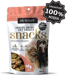 Produktbild von DR MALOU Gefriergetrocknete Hühnerherzen Monoprotein Getreidefrei Hund und Katze 150g