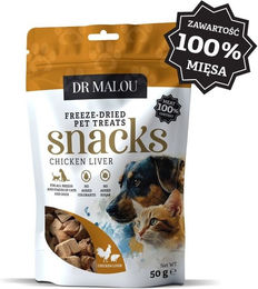 Produktbild von DR MALOU Gefriergetrocknete Hühnerleber Leckerli für Hunde und Katzen getreidefrei monoprotein 50 g