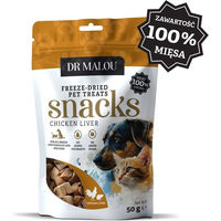 Produktbild von DR MALOU Gefriergetrocknete Hühnerleber Leckerli für Hunde und Katzen getreidefrei monoprotein 50 g