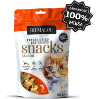 Produktbild von DR MALOU Gefriergetrocknete Lachsfleisch Fleischwürfel Katzen Leckerli 50g