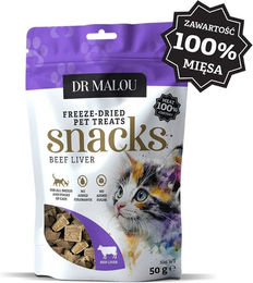 Produktbild von DR MALOU Gefriergetrocknete Rinderleber Snacks für Katzen Hypoallergen 50g