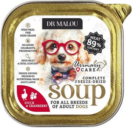 Produktbild von DR MALOU Gefriergetrocknete Suppe Ente mit Cranberry Urinary Diätfutter für Hunde getreidefrei 12g