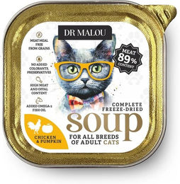 Produktbild von DR MALOU Gefriergetrocknete Suppe Huhn für Katzen Adult Getreidefrei 12g