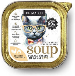 Produktbild von DR MALOU Gefriergetrocknete Suppe Huhn und Eigelb für Katzen Adult Getreidefrei 12g