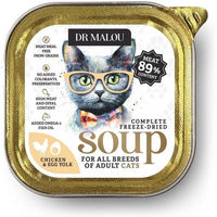 Produktbild von DR MALOU Gefriergetrocknete Suppe Huhn und Eigelb für Katzen Adult Getreidefrei 12g