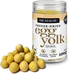 Produktbild von DR MALOU Gefriergetrocknetes Wachteleigelb Leckerli für Hunde und Katzen getreidefrei hypoallergen 100g