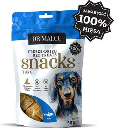 Produktbild von DR MALOU Hundeleckerli Thunfisch Fleischwürfel aus 100 % gefriergetrocknetem Thunfisch getreidefrei und monoprotein 50 g