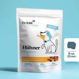 Produktbild von Dr. Sam Belohnungssnack Huhn für Hunde glutenfrei mit hohem Fleischanteil 500 g - 500 g