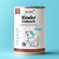 Produktbild von Dr. Sam Hund Nassfutter Rinder Gulasch Stückchen in Sauce Adult Getreidefrei Glutenfrei 400 g - 400 g