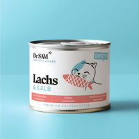 Produktbild von Dr. Sam Hundefutter Lachs und Kalb Stückchen in Sauce für Adult, glutenfrei mit hohem Fleischanteil, 200 g - 200 g