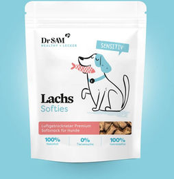 Produktbild von Dr. SAM Lachs Softies Belohnungssnack für Hunde getreidefrei mit hohem Fleischanteil 150g