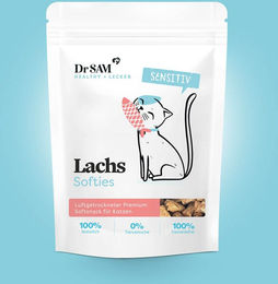 Produktbild von Dr. SAM Lachs Softies Katzen Leckerli für Haut und Fell 80g