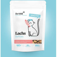 Produktbild von Dr. SAM Lachs Softies Katzen Leckerli für Haut und Fell 80g
