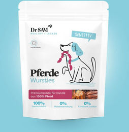 Produktbild von Dr. Sam Pferde Wursties Trockenfleisch für Hunde getreidefrei hypoallergen glutenfrei 120g - 120 g