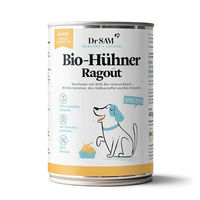 Produktbild von Dr. Sam Premium Hund Nassfutter Huhn Ragout mit hohem Fleischanteil getreidefrei und glutenfrei 400 g - 400 g