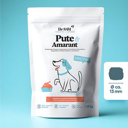 Dr. Sam Premium Trockenfutter für ausgewachsene Hunde Pute und Amarant getreidefrei und glutenfrei 1,8 kg - 1,8 kg – Bild 1 von 4