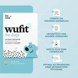 Dr. SAM wufit Ergänzungsfuttermittel Tabletten zur Unterstützung der Magen-Darm-Funktion und Immunstärkung für Hunde der Größe M (20-40 kg) 1-Monatspackung – Bild 1 von 2