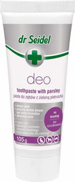 Produktbild von DR SEIDEL Deo Zahnpasta mit Extrakt aus grüner Petersilie für Hund Katze und Frettchen 105 g