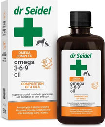 Produktbild von DR SEIDEL Omega 3-6-9 Lachsöl als Nahrungsergänzung für Hunde und Katzen zur Unterstützung von Haut, Fell und Immunsystem 250ml