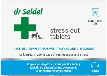 DR SEIDEL Stress Out Beruhigungstabletten für Hunde und Katzen mit Vitaminen 30 Stück – Bild 1 von 1