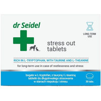 Produktbild von DR SEIDEL Stress Out Beruhigungstabletten für Hunde und Katzen mit Vitaminen 30 Stück