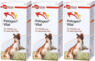 Produktbild von Dr. Wolz Petogen Vital Haut und Fell Nahrungsergänzung für alle Altersstufen 750 ml