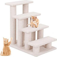 Produktbild von DREAMADE Katzentreppe als Klettertreppe für Katzen und Hunde mit 4 Stufen in Milchweiß