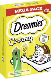 DREAMIES Creamy Katzenleckerlis Huhn und Lachs für erwachsene Katzen 12 x 10g - 84 x 10 g – Bild 1 von 4