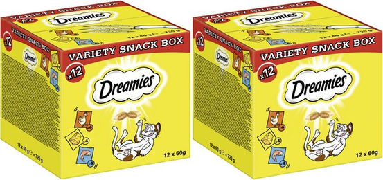 Dreamies Katzen-Leckerli Multipack Huhn und Lachs für alle Altersstufen 2 x 12 x 60g – Bild 1 von 1