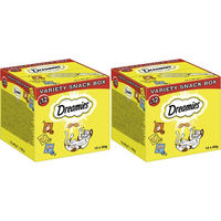 Produktbild von Dreamies Katzen-Leckerli Multipack Huhn und Lachs für alle Altersstufen 2 x 12 x 60g