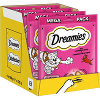 Produktbild von Dreamies Katzen-Leckerli Rind für alle Altersstufen 4 x 180g