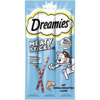Produktbild von Dreamies Meaty Sticks Katzen Snack Adult Lachs 14x30 g