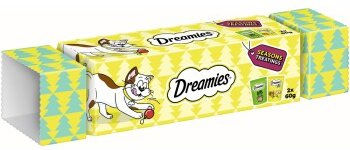 Dreamies X-Mas Geschenkbox Katzen Leckerli Lachs und Truthahn 120g – Bild 1 von 2