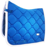 Produktbild von Dressur Schabracke Equestrian Stockholm aus Baumwolle für Vollblut in Blau Weiß Silber
