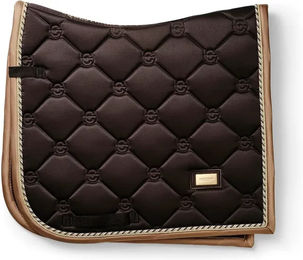 Produktbild von Dressur Schabracke Equestrian Stockholm Braun mit Gold für Warmblut