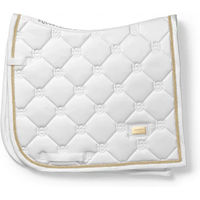 Produktbild von Dressur Schabracke Equestrian Stockholm Weiß mit Gold für Vollblut