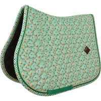 Produktbild von Dressur Schabracke Kentucky Horsewear Pied De Poule Velvet Velours Grün Bunt für Vollblut