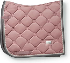 Dressurschabracke Equestrian Stockholm aus Polyester für Vollblut in Rosa Weiß Grau Silber – Bild 1 von 3
