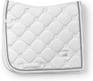 Produktbild von Dressurschabracke Equestrian Stockholm für Ponys in Weiß mit Gold in Polyester