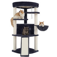 Produktbild von Dripio Eck-Kratzbaum für Katzen mit Sisal-Stämmen, Höhle und Liegeplattform in Dunkelgrau