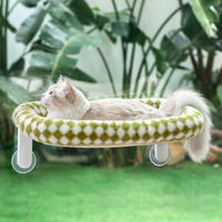 Produktbild von Dripio Faltbares Katzenbett in L-Form für die Fensterbank Grün Größe M 54x30cm