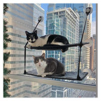 Produktbild von Dripio Fenster-Katzenliege mit zwei Ebenen in Grau aus Polyester
